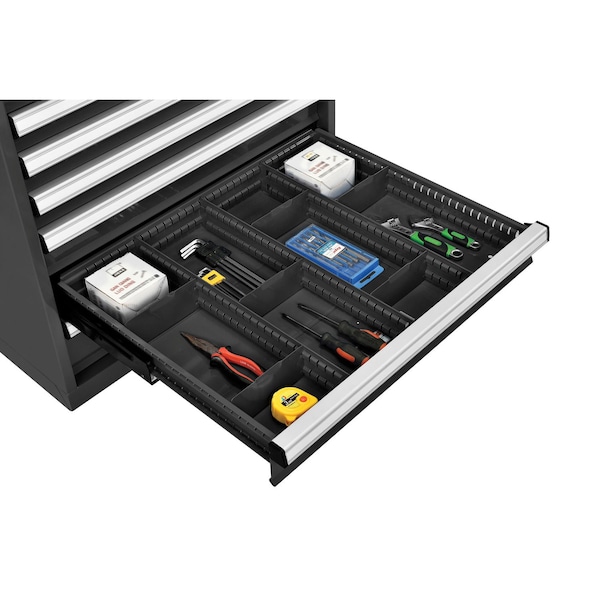 Global Industrial Divider Kit for 4inH Drawer of Modular Drawer Cabinet 30inWx27inD, Black 316081 - main